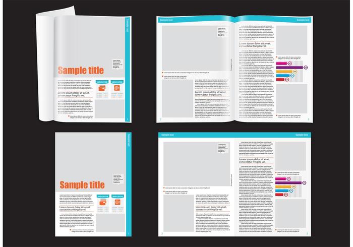 Financial Magazine Layout Template vector