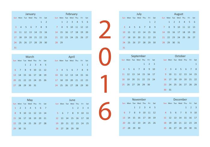 Vector Calendar 2016