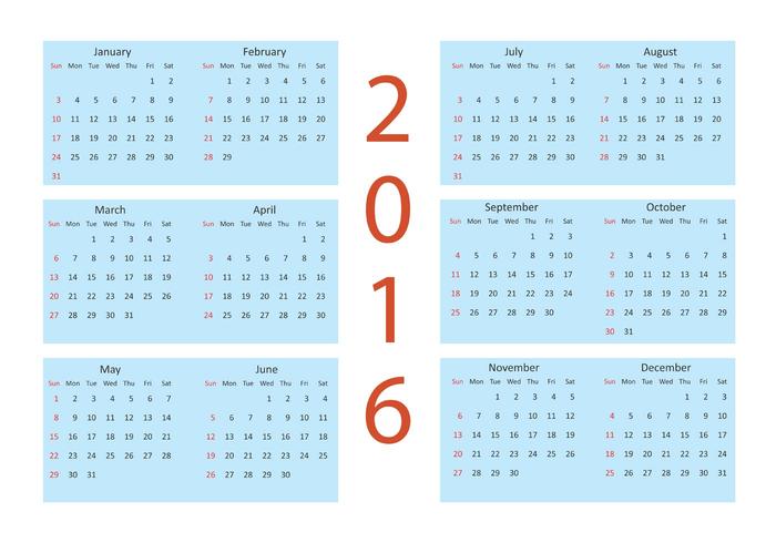 Vector Calendar 2016