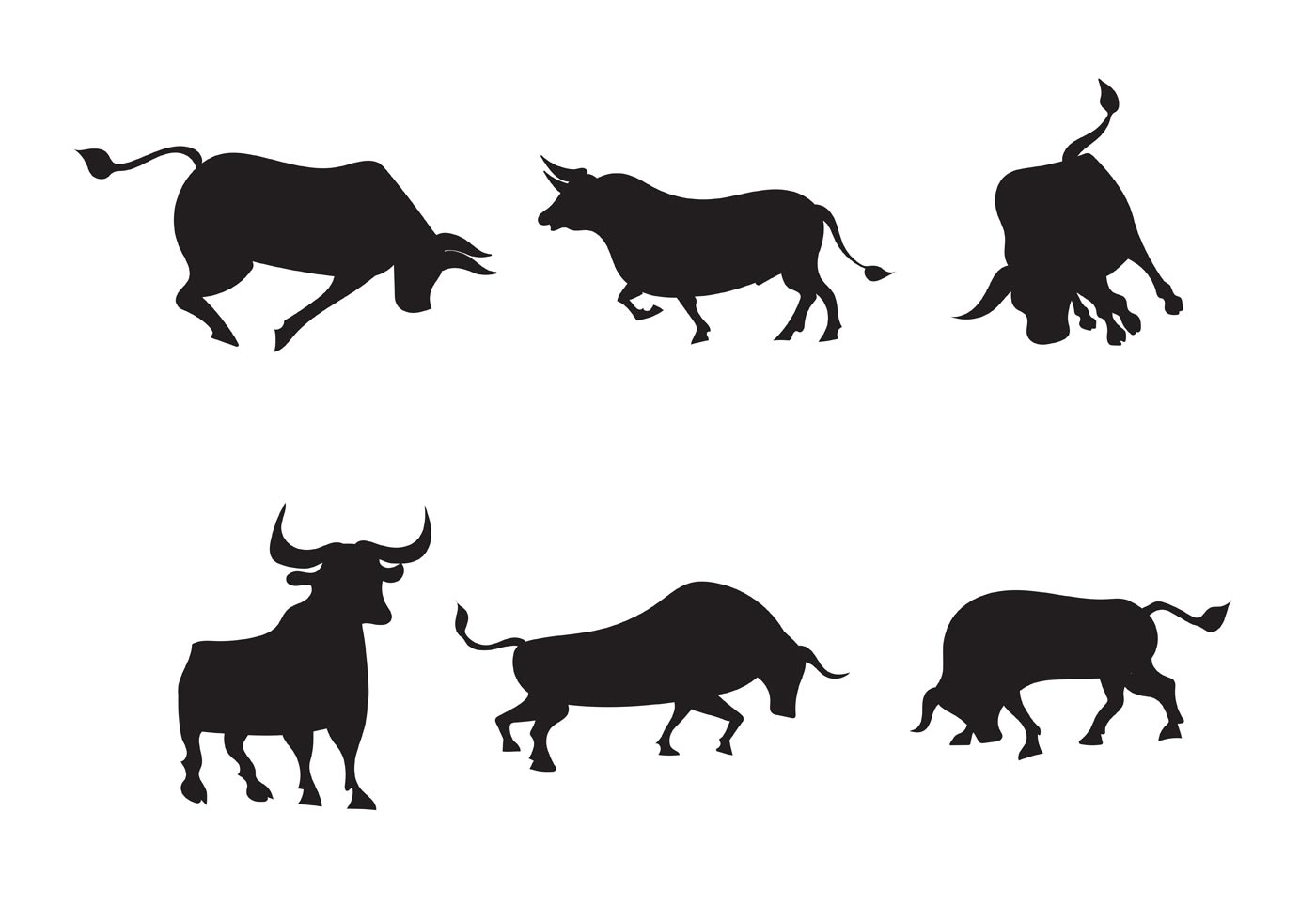 Download Free Vector Bull Pack - Download Free Vectors, Clipart ...