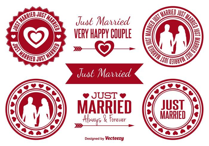 Just Married Badges vector