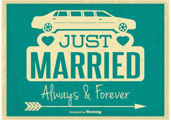 Retro Style Just Married Illustration vector