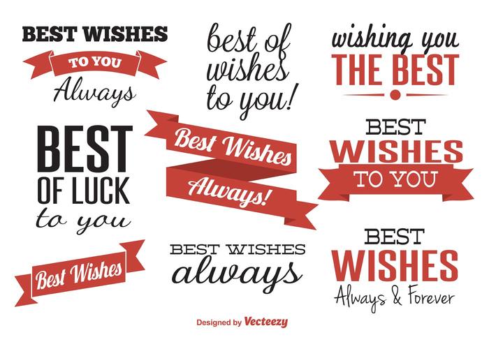 Best Wishes Typographic Labels vector