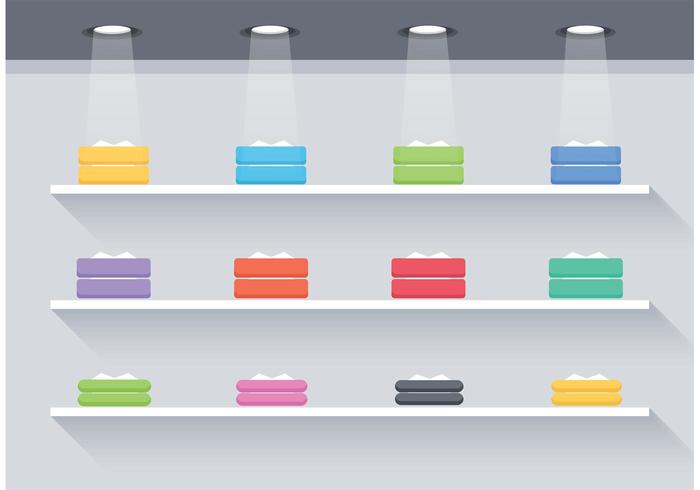 Free Flat 3D Shelves Vector