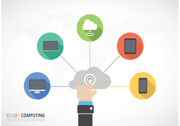 Concepto libre del vector de la computación de la nube