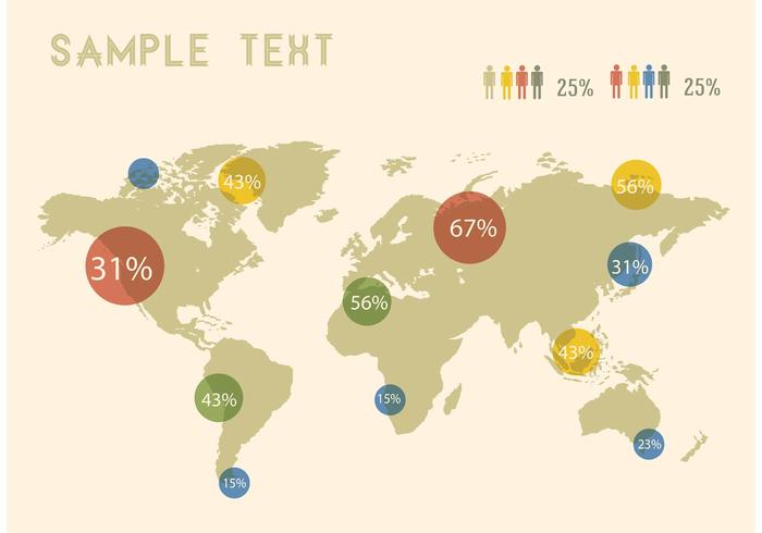 World Map Infographic Vector