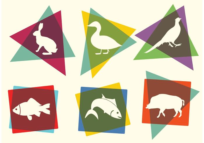 Free Bright Animal Silhouettes  vector