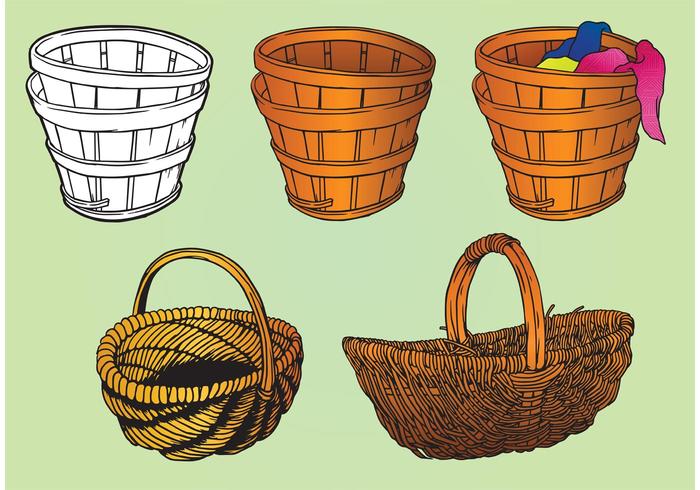 Old Basket Vectors 