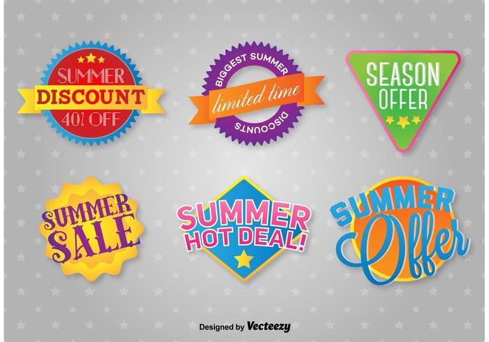 Etiquetas de ofertas de verano vector