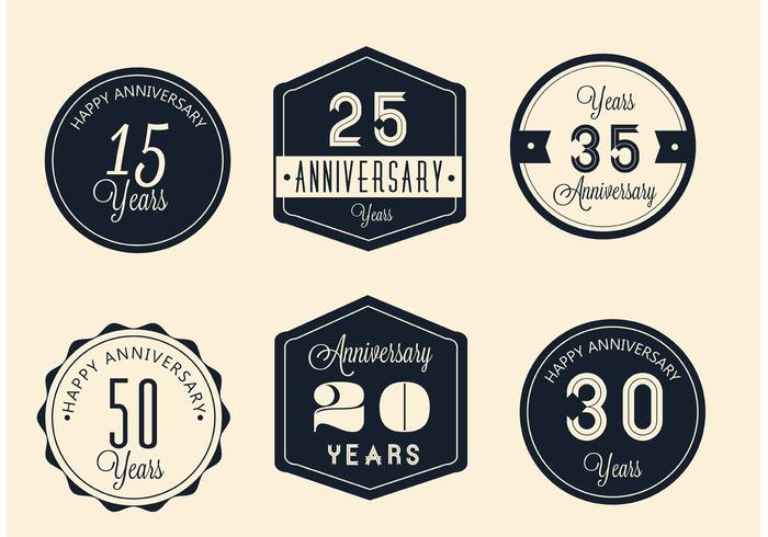 Free Vector Anniversary Signs