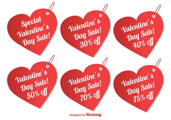 Valentine's Day Sale Tags vector