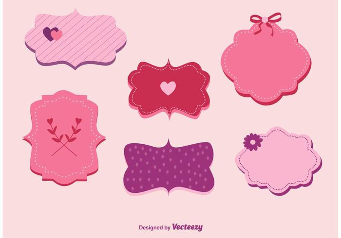Love and Valentine Labels Vectors 