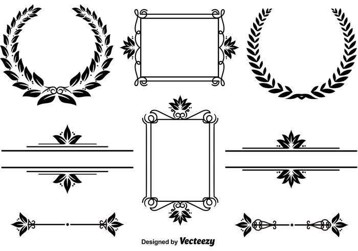 Elegant frames and wreaths vector