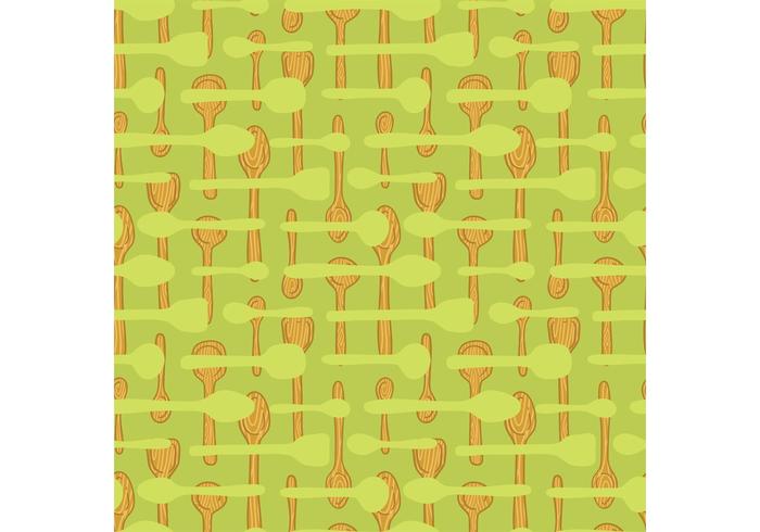 Free wooden spoon seamless pattern vector