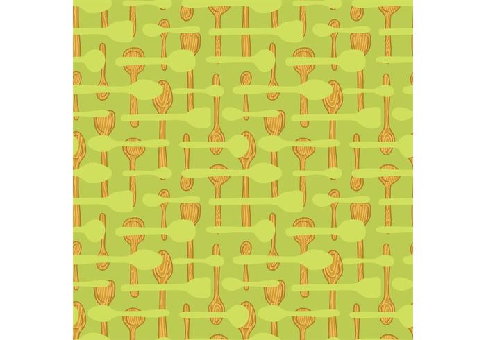 Free wooden spoon seamless pattern vector