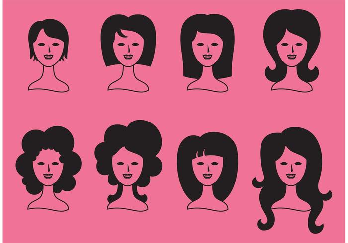 Head Silhouettes Front vector