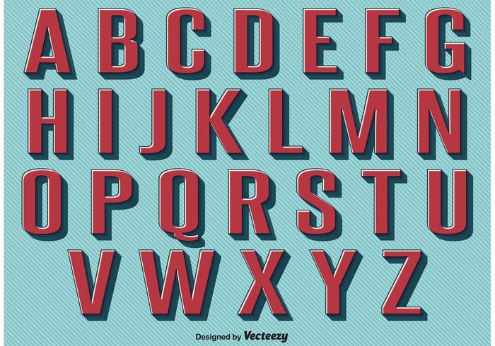 Retro Style Alphabet Set vector