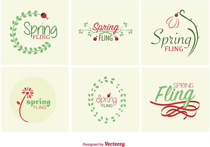 Spring Typographic signs vector