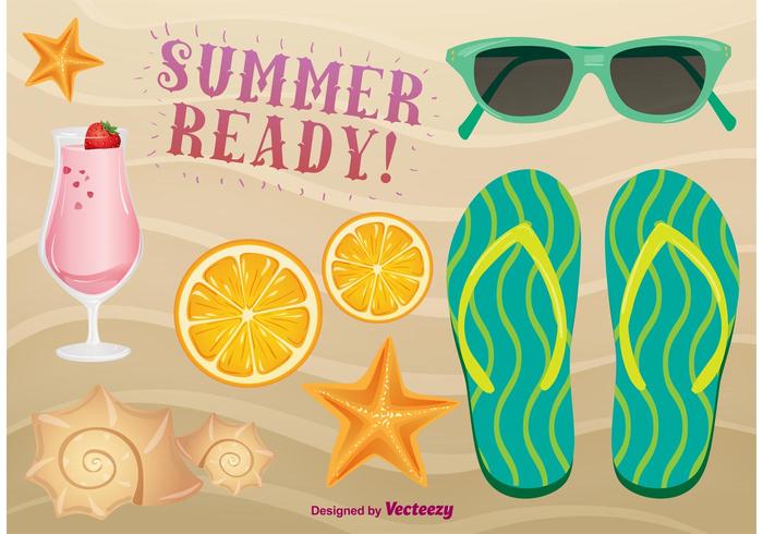 Summer time Icons vector