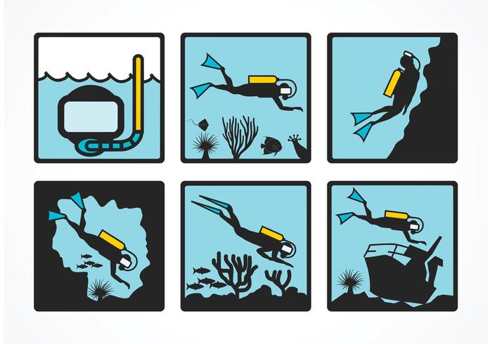 Free Vector Diving Icons