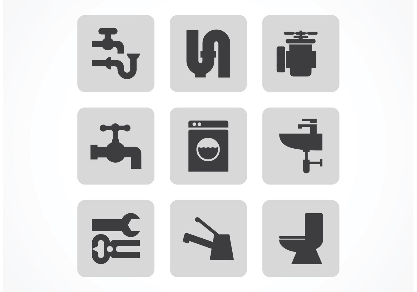 Vector Black Plumbing Icon Set 86440 Vector Art at Vecteezy