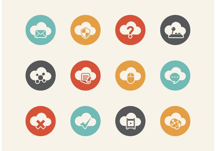 Free Retro Cloud Computing Vector Icons