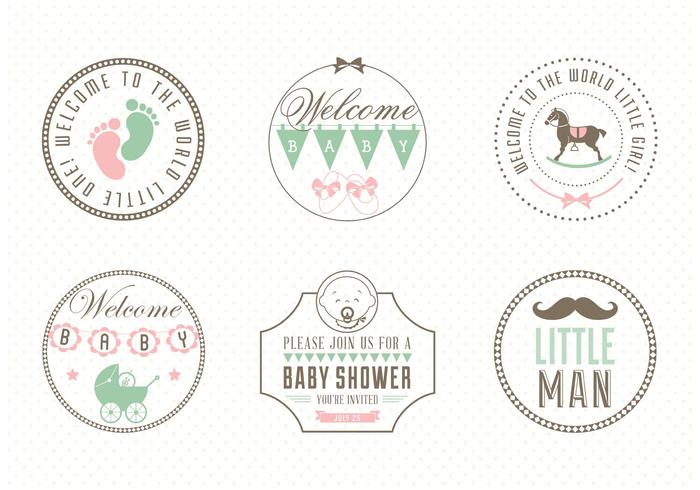 Free Baby Label Set Vector