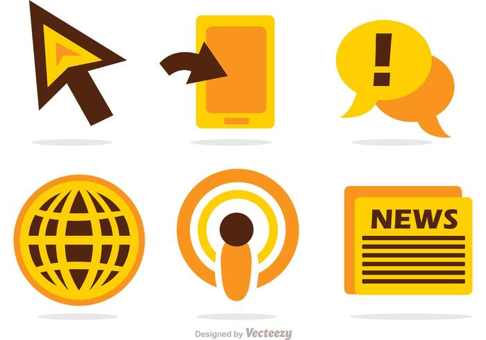 News Mass Media Icons Vector