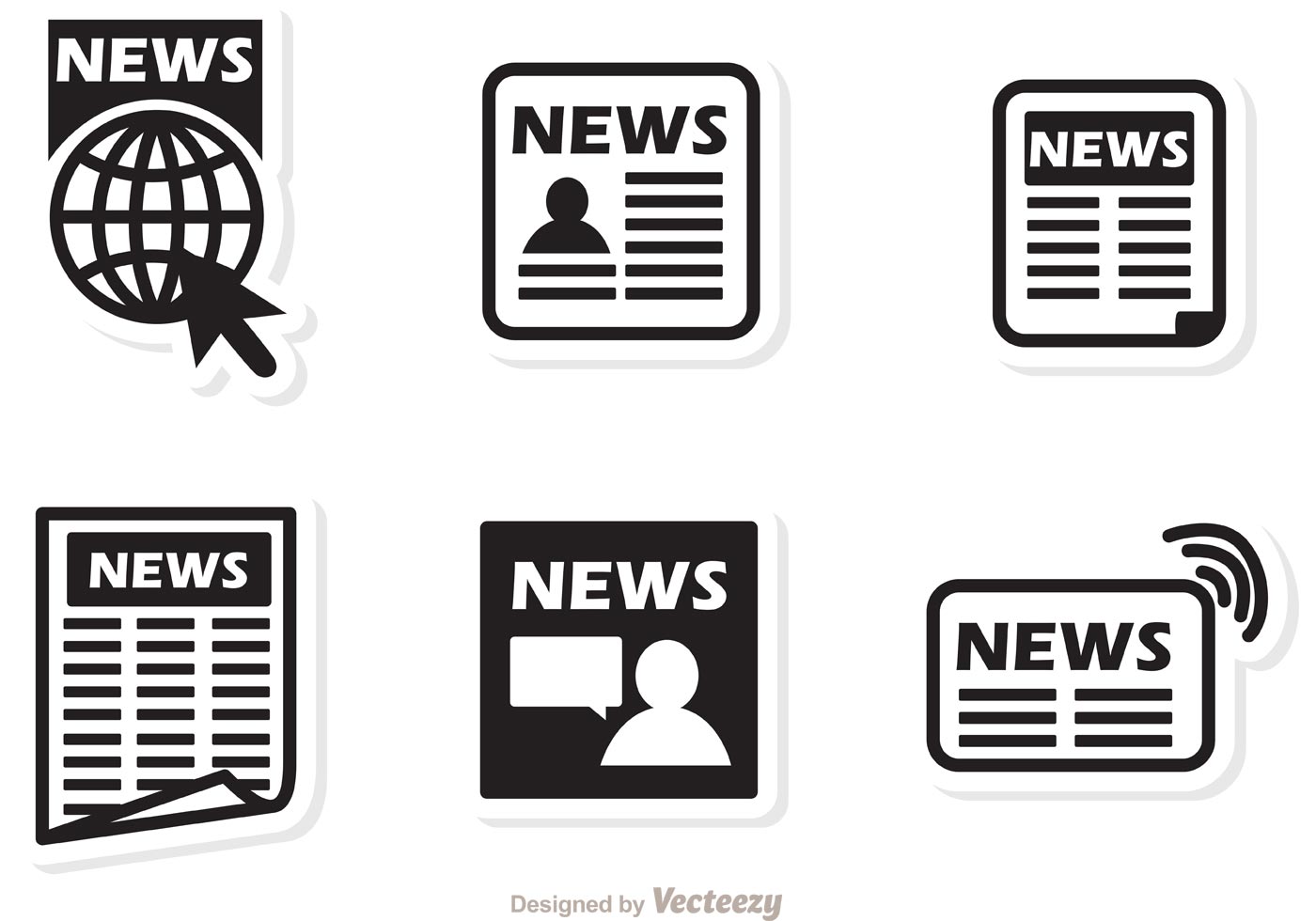 Black Icons News Vector 86453 Vector Art at Vecteezy