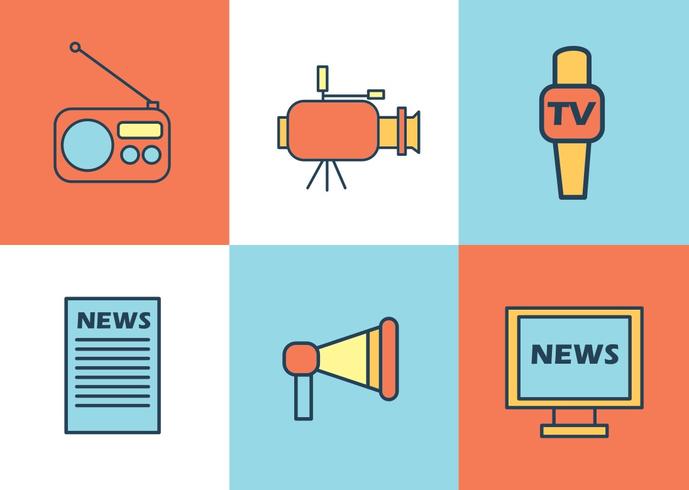 News Reporter Icons Vector