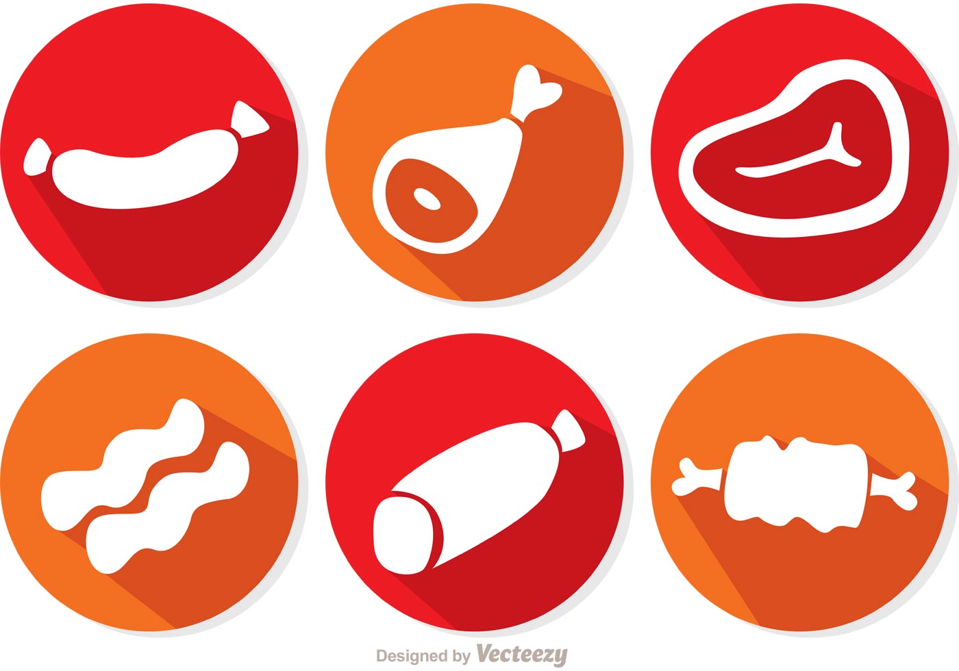 Download Long Shadow Meat Icons Vectors - Download Free Vector Art, Stock Graphics & Images