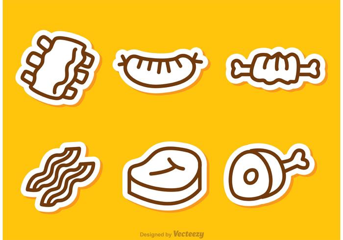 Simple Outline Meat Vectors