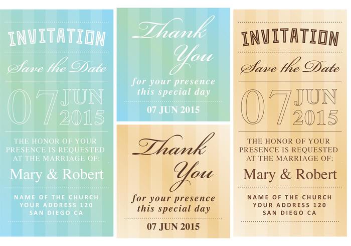 Invitation And Thank You Cards vector