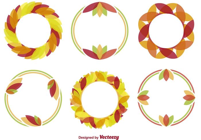 Minimal Autumn Wreath Vectors