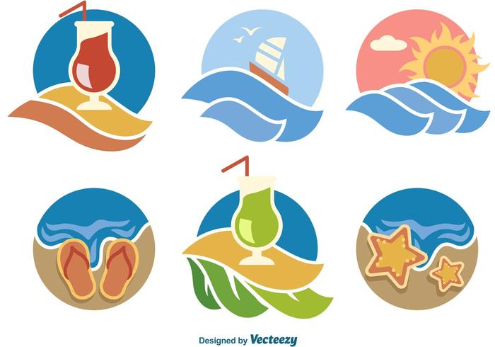 Verano Beach Vector Icons