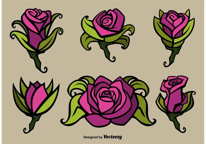 Ilustraciones vectoriales de flores de rosas vector