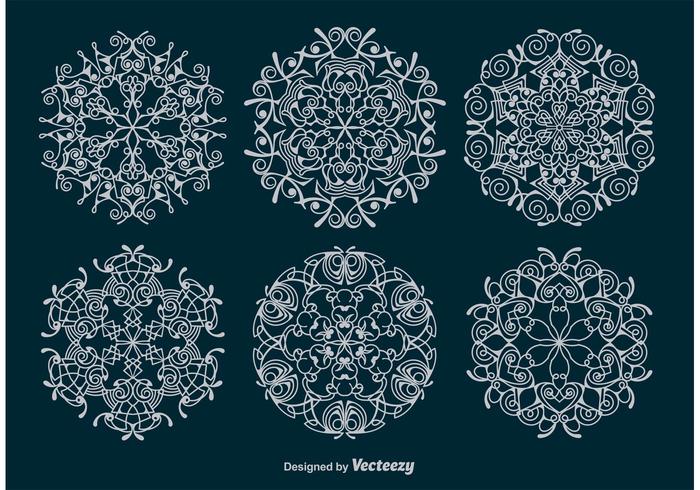 Ornamental Snowflakes Vectors 