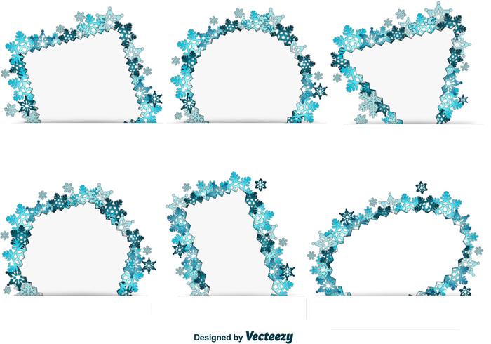 Snowflake Winter Text Frames vector