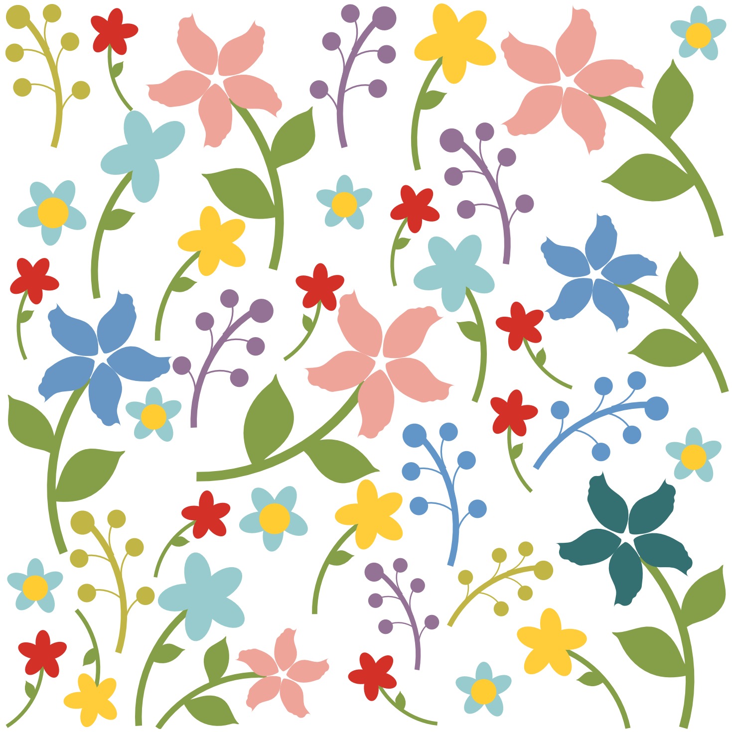 Beautiful flowers illustration background 02 vector Free ...