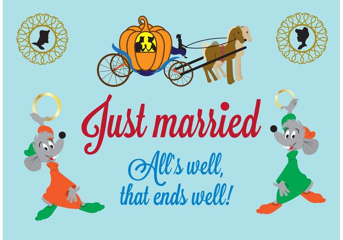 Cinderella Just Married Vectors 