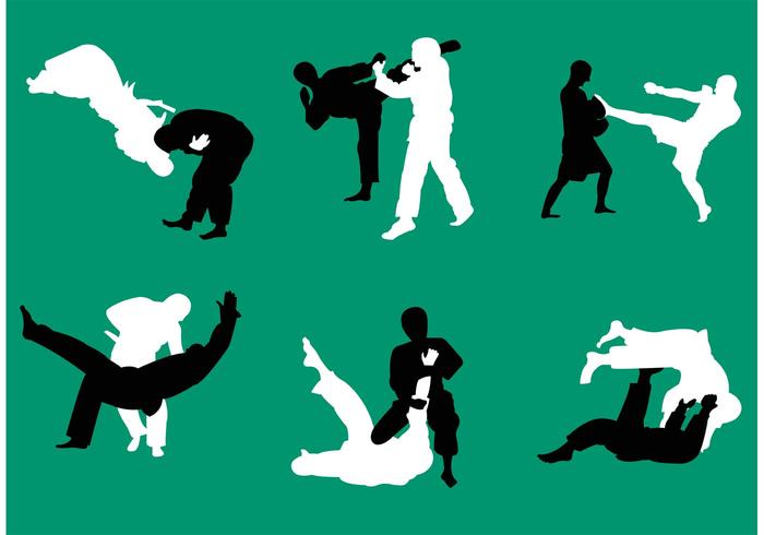 Jiu Jitsu Vector Siluetas