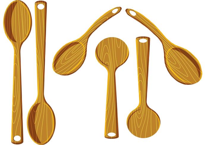 Wood Spoon Vectors Wood Spoon Vectors