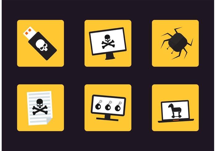 Iconos de Cyber ​​Attack Vector