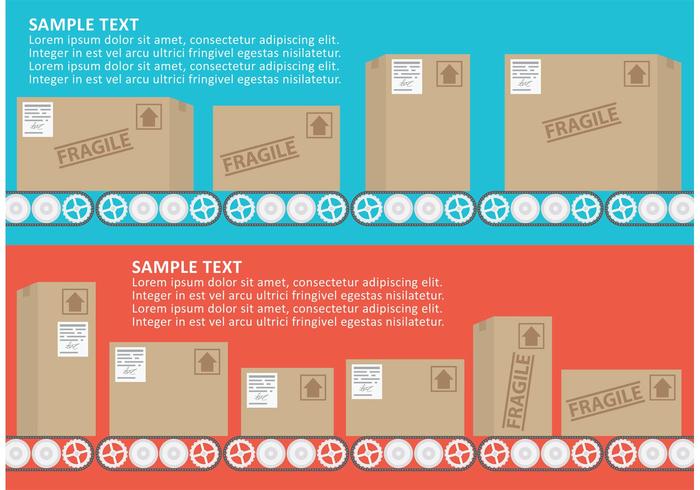 Conveyor Belt Vector With Boxes