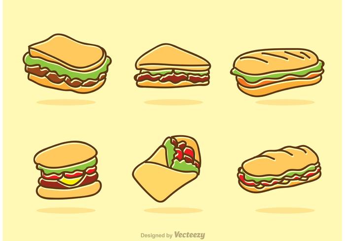 Iconos De Comida Rápida Vector