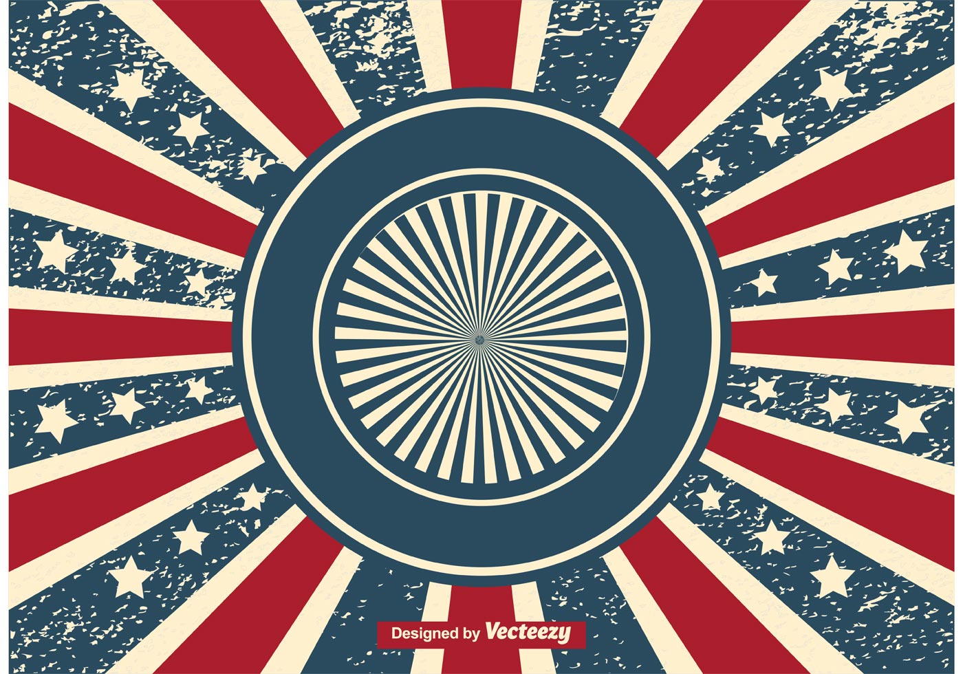 Patriotic Sunburst Grunge Background - Download Free Vector Art, Stock