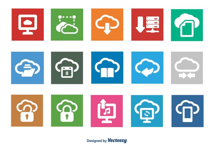 Conjunto de iconos de computación en la nube vector