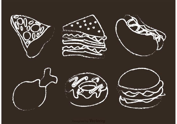 Chalk Drawn Food Vectors