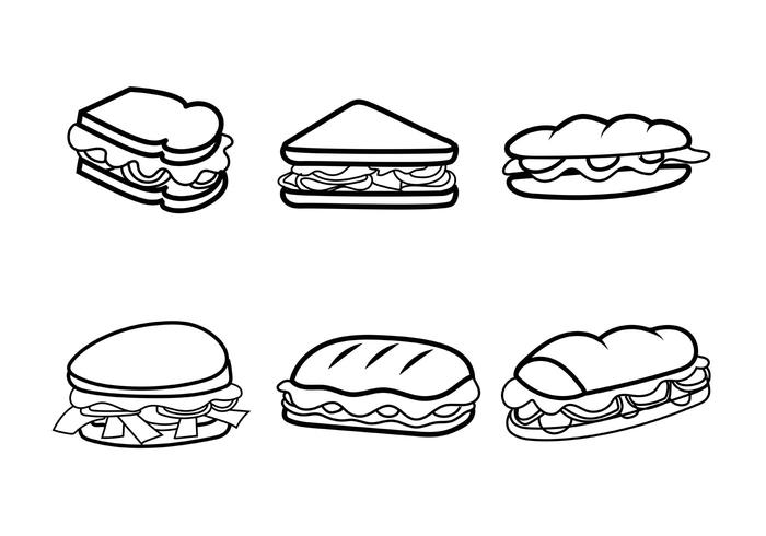 Free Vector Club Sandwiches