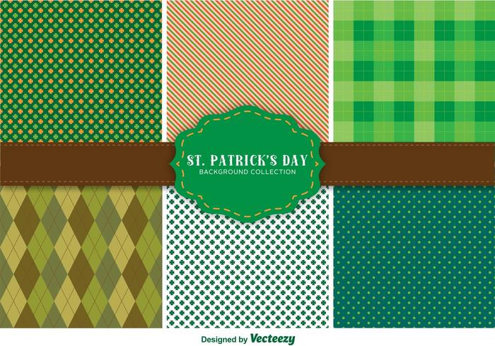 Conjunto de patrones de día de San Patricio vector